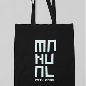 Manual Music – 100% Organic cotton black shopper MANUAL EST. 2005 logo