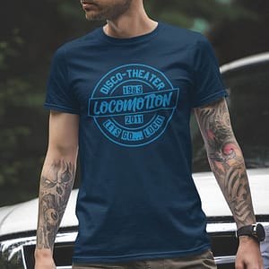 LOCOMOTION – T-shirt 1983 2011 / DIV. KLEUREN / blauwe opdruk