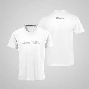 JEFFREY SUTORIUS – MEN white T-shirt, logo in matte Silver
