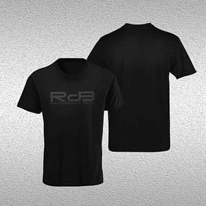 RDB – MEN black T-shirt, logo in dark grey