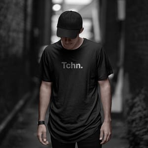 TCHN. – T-shirt OVERSIZED with logo print in white