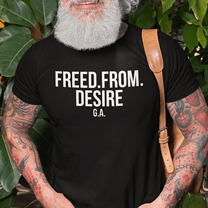 REMEMBER – T-shirt FREED FROM DESIRE, white print