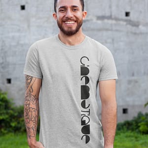 CINEMATIQUE – T-shirt with logo vertical, black print, available in different colors