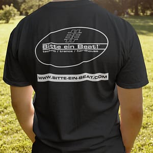 BITTE-EIN-BEAT! – T-shirt with outline logo, white print