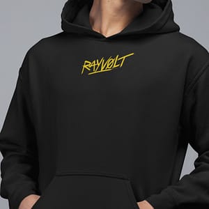 RAYVOLT – Hoodie with logo, yellow print