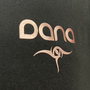 DANA – T-shirt V-neck with logo, rosegold print