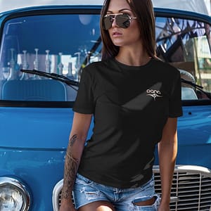 DANA – T-shirt women with logo, rosegold print