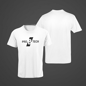 PRO B TECH – white T-shirt, with large logo
