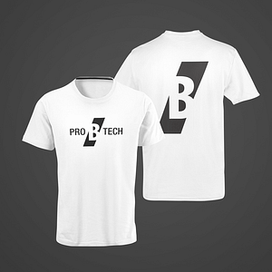 PRO B TECH – white T-shirt, with large B logo