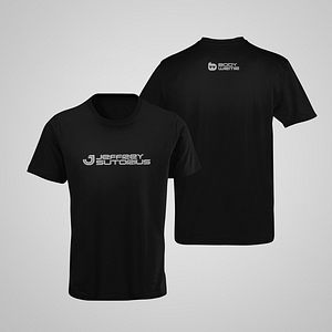JEFFREY SUTORIUS – MEN black T-shirt, logo in matte Silver