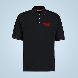 RSDH – black/red Polo shirt, logo embroidered in red
