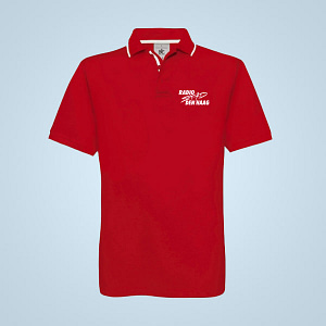 RSDH – red/white Polo shirt, logo embroidered in white