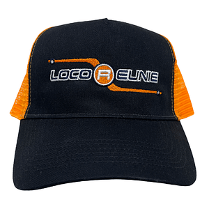 LOCOMOTION – Snapback Trucker CAP Locoreunie – zwart/oranje – geborduurd