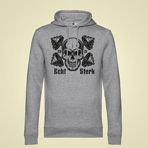 ECHT STERK – Hoody Skull (ash grey/gemêleerd)