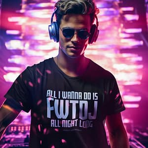DJ GEAR – T-shirt MEN ‘FWTDJ all night long’ – B