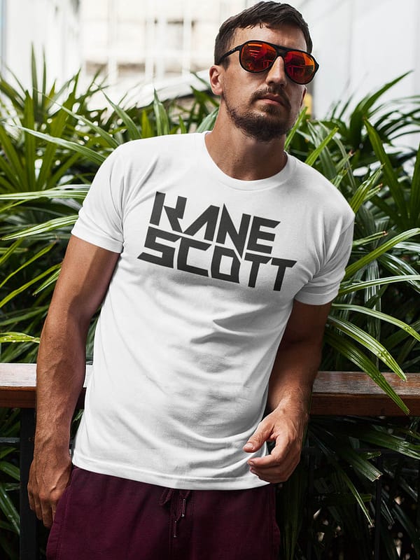 KANE SCOTT text logo BLACK on WHITE t-shirt