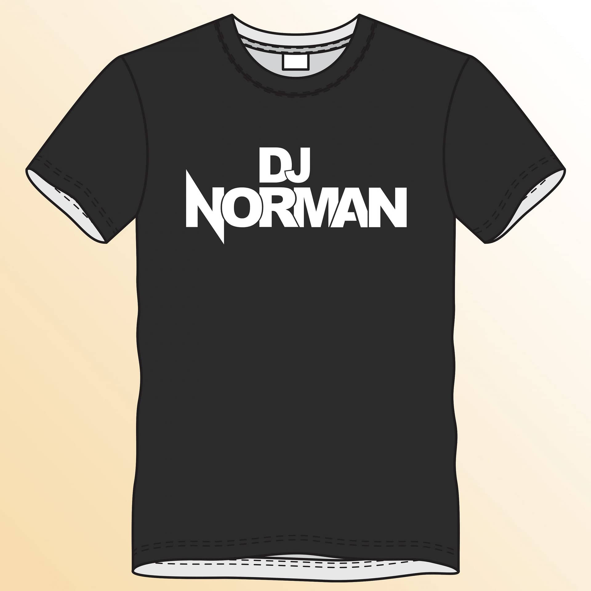 DJ Norman T shirt Black Logo White Print Artist Fanshop