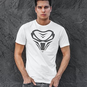 The Viper – Long and Lean Tee with logo – Unisex – WHITE