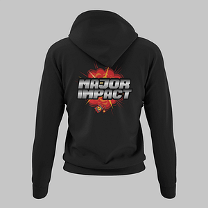 MAJOR IMPACT – Hoody with bomb on front, logo on the backside
