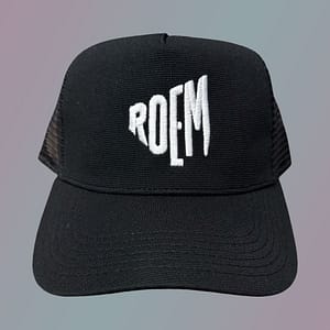 ROEM – cap BLACK with embroidered logo in WHITE
