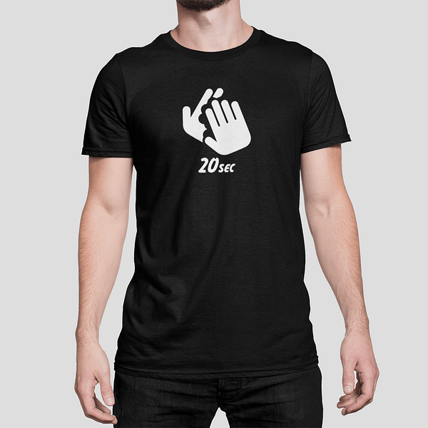 ANTI-VIRUS - T-shirt black, Washing hands 20 sec