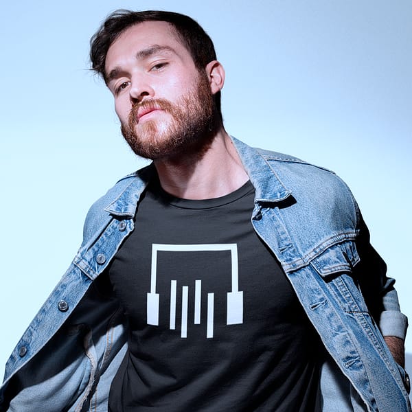 DJ Norman - T-shirt, black, headphone logo, white print