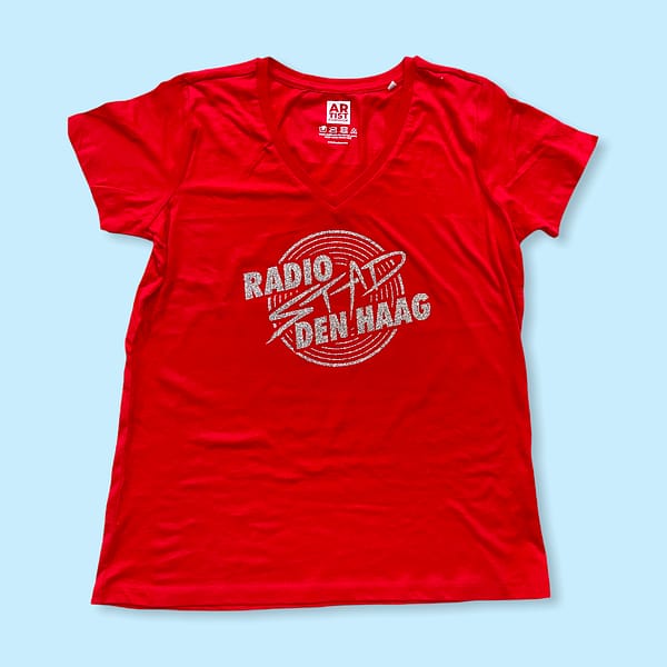 T-shirt women record with logo Radio Stad Den Haag in glitter