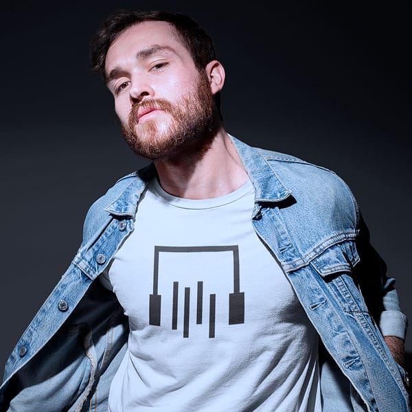 DJ Norman - T-shirt, silvergrey, headphone logo, black print