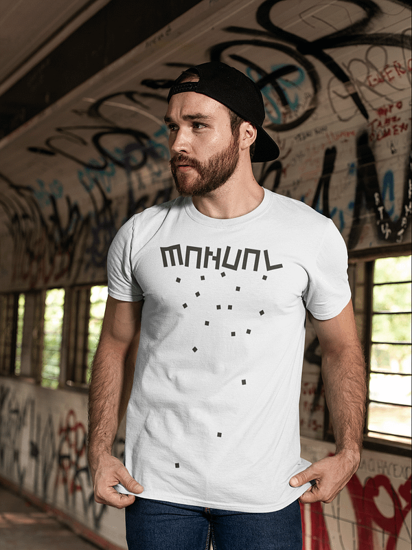 Manual Music - T-shirt white , logo MANUAL (blocks) in black
