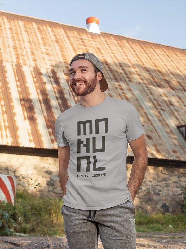 Manual Music - T-shirt grey, logo MANUAL EST. 2005 in black