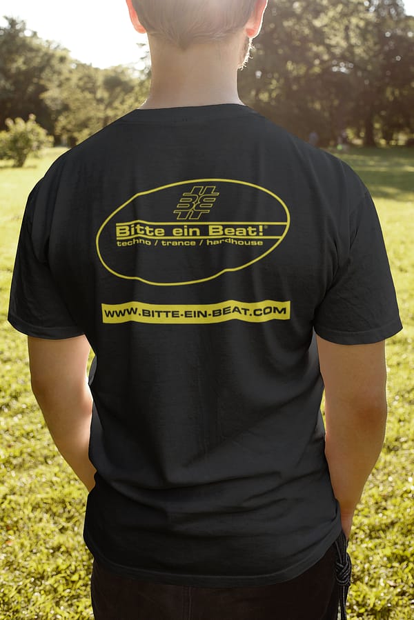 BITTE EIN BEAT t-shirt black BACK fluor yellow