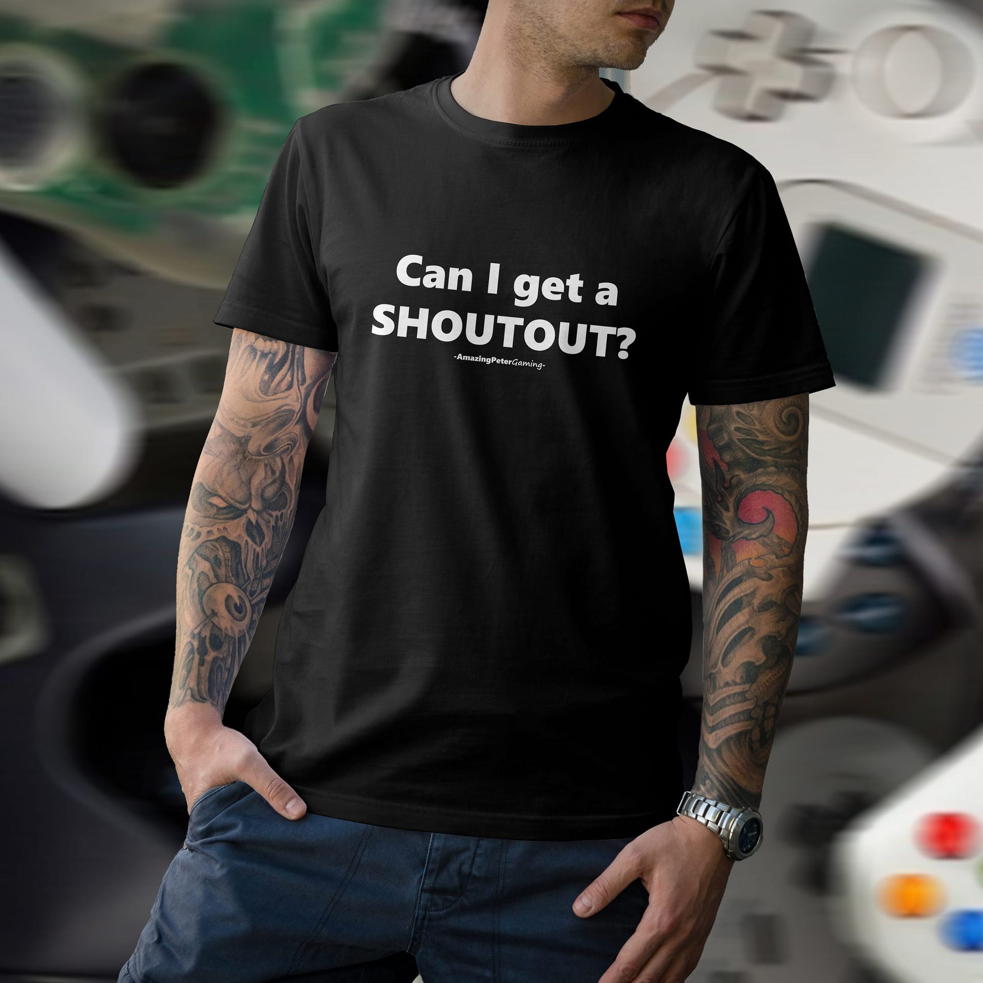APG - T-shirt Black, Can I Get A SHOUTOUT? | Artist Fanshop